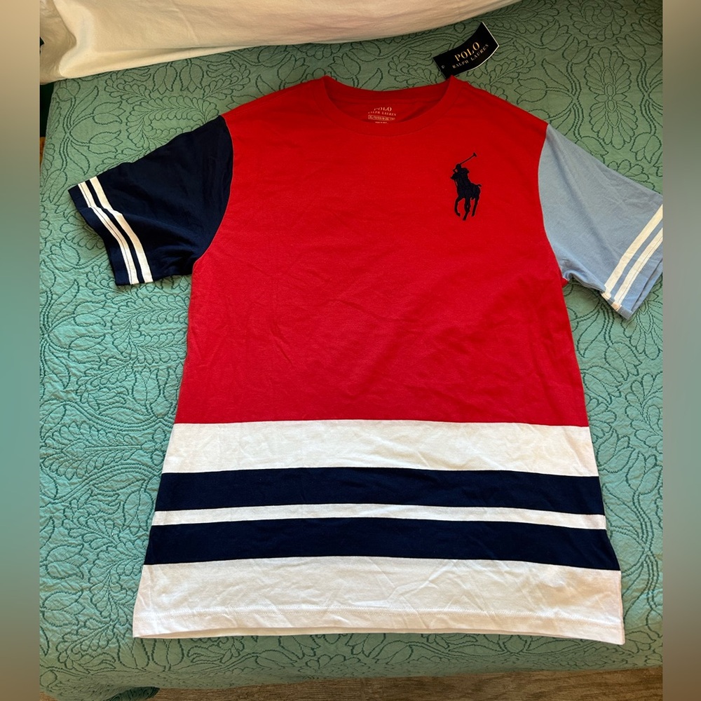 Ralph Lauren Polo Red White and Blue Striped Tee